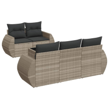 vidaXL 6 részes világosszürke polyrattan kerti ülőgarnitúra párnákkal (3253439) kerti bútor