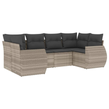 vidaXL 6 részes világosszürke polyrattan kerti ülőgarnitúra párnákkal (3254119) kerti bútor