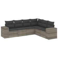 vidaXL 6 részes világosszürke polyrattan kerti ülőgarnitúra párnákkal (3254949) kerti bútor