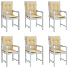 vidaXL 6db melange bézs szövet alacsony háttámlás székpárna 100x50x4cm kerti bútor