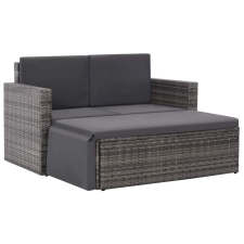 vidaXL 7 darabos szürke kültéri polyrattan ülőgarnitúra kerti bútor