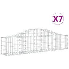 vidaXL 7 db íves horganyzott vas gabion kosár 200x30x40/60 cm (3145372) kerti tárolás