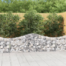 vidaXL 7 db íves horganyzott vas gabion kosár 200x30x60/80 cm kerti tárolás