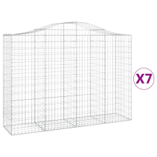 vidaXL 7 db íves horganyzott vas gabion kosár 200x50x140/160 cm (3145687) kerti tárolás