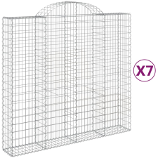 vidaXL 7 db íves horganyzott vas gabion kosár 200x50x180/200 cm (3146409) kerti tárolás