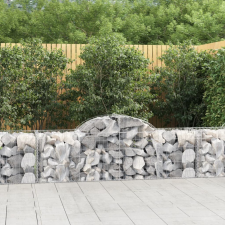 vidaXL 7 db íves horganyzott vas gabion kosár 200x50x60/80 cm kerti tárolás