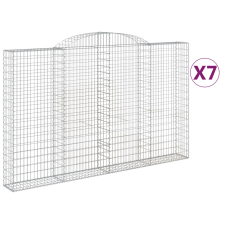 vidaXL 7 db íves horganyzott vas gabion kosár 300x30x180/200 cm (3146598) kerti tárolás
