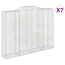 vidaXL 7 db íves horganyzott vas gabion kosár 300x50x220/240 cm (3146814) kerti tárolás