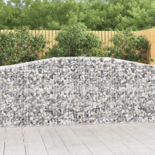 vidaXL 7 db íves horganyzott vas gabion kosár 400x50x100/120 cm kerti dekoráció
