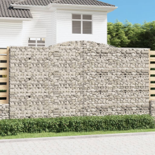 vidaXL 7 db íves horganyzott vas gabion kosár 400x50x220/240 cm kerti dekoráció