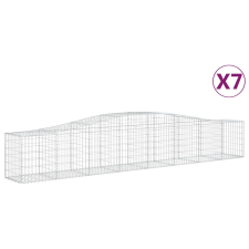 vidaXL 7 db íves horganyzott vas gabion kosár 400x50x60/80 cm (3145935) kerti tárolás