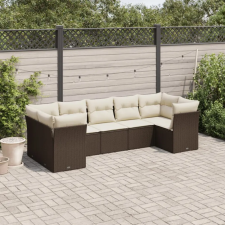 vidaXL 7 részes barna polyrattan kerti ülőgarnitúra párnákkal kerti bútor