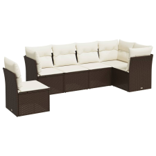vidaXL 7 részes barna polyrattan kerti ülőgarnitúra párnákkal (3217713) kerti bútor