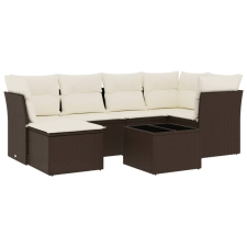 vidaXL 7 részes barna polyrattan kerti ülőgarnitúra párnákkal (3217963) kerti bútor