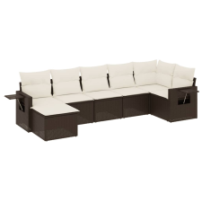 vidaXL 7 részes barna polyrattan kerti ülőgarnitúra párnákkal (3220482) kerti bútor