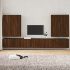 vidaXL 7 részes barna tölgy színű szerelt fa TV-szekrényszett bútor