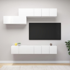 vidaXL 7 részes fehér forgácslap TV-szekrényszett bútor
