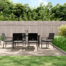 vidaXL 7-részes polyrattan és acél kerti étkezőgarnitúra párnával (3187010) kerti bútor