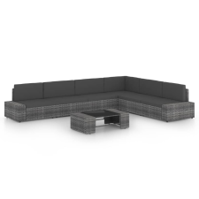 vidaXL 7 részes szürke polyrattan kerti ülőgarnitúra párnákkal kerti bútor