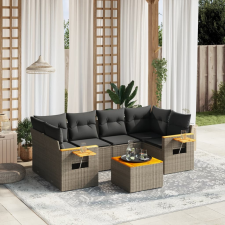 vidaXL 7 részes szürke polyrattan kerti ülőgarnitúra párnákkal kerti bútor