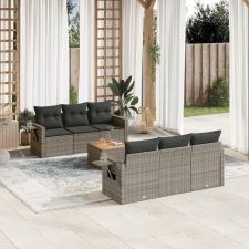 vidaXL 7 részes szürke polyrattan kerti ülőgarnitúra párnákkal kerti bútor