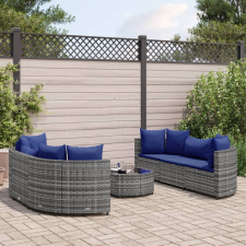 vidaXL 7 részes szürke polyrattan kerti ülőgarnitúra párnákkal kerti bútor