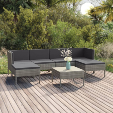 vidaXL 7 részes szürke polyrattan kerti ülőgarnitúra párnákkal kerti bútor