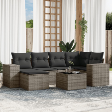 vidaXL 7 részes szürke polyrattan kerti ülőgarnitúra párnákkal kerti bútor