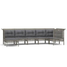 vidaXL 7 részes szürke polyrattan kerti ülőgarnitúra párnákkal (3187550) kerti bútor
