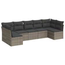 vidaXL 7 részes szürke polyrattan kerti ülőgarnitúra párnákkal (3217430) kerti bútor