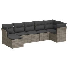 vidaXL 7 részes szürke polyrattan kerti ülőgarnitúra párnákkal (3217970) kerti bútor