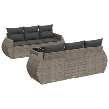 vidaXL 7 részes szürke polyrattan kerti ülőgarnitúra párnákkal (3221109) kerti bútor