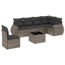 vidaXL 7 részes szürke polyrattan kerti ülőgarnitúra párnákkal (3221439) kerti bútor