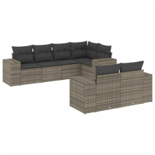 vidaXL 7 részes szürke polyrattan kerti ülőgarnitúra párnákkal (3222809) kerti bútor