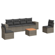 vidaXL 7 részes szürke polyrattan kerti ülőgarnitúra párnákkal (3225395) kerti bútor