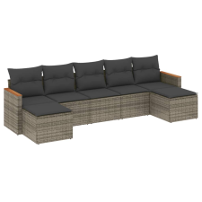 vidaXL 7 részes szürke polyrattan kerti ülőgarnitúra párnákkal (3226235) kerti bútor