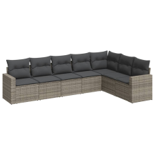 vidaXL 7 részes szürke polyrattan kerti ülőgarnitúra párnákkal (3251387) kerti bútor