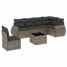 vidaXL 7 részes szürke polyrattan kerti ülőgarnitúra párnákkal (3253777) kerti bútor