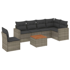 vidaXL 7 részes szürke polyrattan kerti ülőgarnitúra párnákkal (3256480) kerti bútor