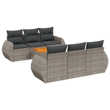 vidaXL 7 részes szürke polyrattan kerti ülőgarnitúra párnákkal (3257229) kerti bútor