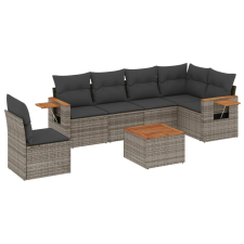 vidaXL 7 részes szürke polyrattan kerti ülőgarnitúra párnákkal (3259267) kerti bútor
