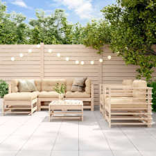 vidaXL 7 részes tömör fa kerti ülőgarnitúra párnával kerti bútor