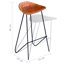 vidaXL 7 részes tömör újrahasznosított fa és valódi bőr bárszett bútor