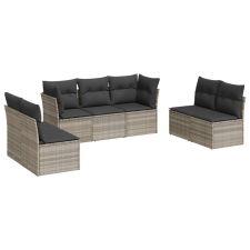 vidaXL 7 részes világosszürke polyrattan kerti ülőgarnitúra párnákkal (3249251) kerti bútor