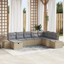 vidaXL 8 Darabos Kerti Sofa Szett Párnákkal Bézs Poli Rattan kerti bútor