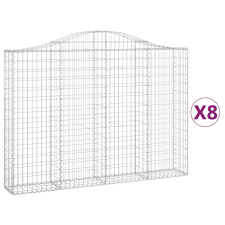 vidaXL 8 db íves horganyzott vas gabion kosár 200x30x140/160 cm (3145478) kerti tárolás