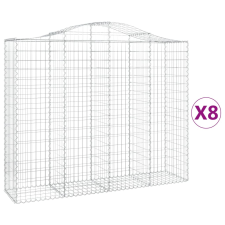 vidaXL 8 db íves horganyzott vas gabion kosár 200x50x160/180 cm (3145709) kerti tárolás