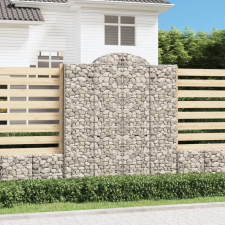 vidaXL 8 db íves horganyzott vas gabion kosár 200x50x220/240 cm kerti tárolás