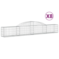 vidaXL 8 db íves horganyzott vas gabion kosár 300x30x40/60 cm (3146473) kerti tárolás