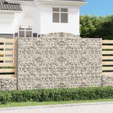 vidaXL 8 db íves horganyzott vas gabion kosár 300x50x200/220 cm kerti tárolás